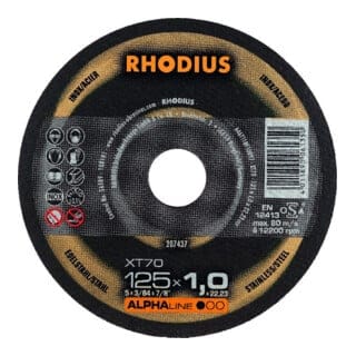 RHODIUS XT70, 100 Stück, 125 x 1,5 mm, Trennscheibe