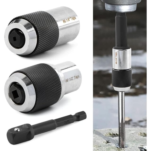 Set Aus 2 Gewindebohrer-steckschlüsseln Mit 1 X 0,95 Cm Steckschlüsseladapter, Verstellbarem Gewindebohrer-ausdreher, Für Gewindebohrer, Reibahlen Und Schraubenausdreher