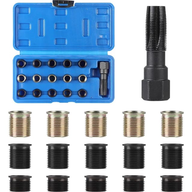 16-teiliges M14 X 1,25 Mm Zündkerzengewinde-reparaturset Zur Reparatur Beschädigter Zündkerzengewinde An Zylinderköpfen, Autos Und Rasenmähern.
