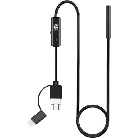 Inspektionskamera Mit 6 Leds, Ip67 Wasserdicht, Halbstarre Flexible Schlauchkamera, 3-in-1-anschluss, Rohr- Und Abflussinspektionswerkzeug Für Mobile Geräte (5 M / 16,4 Ft)