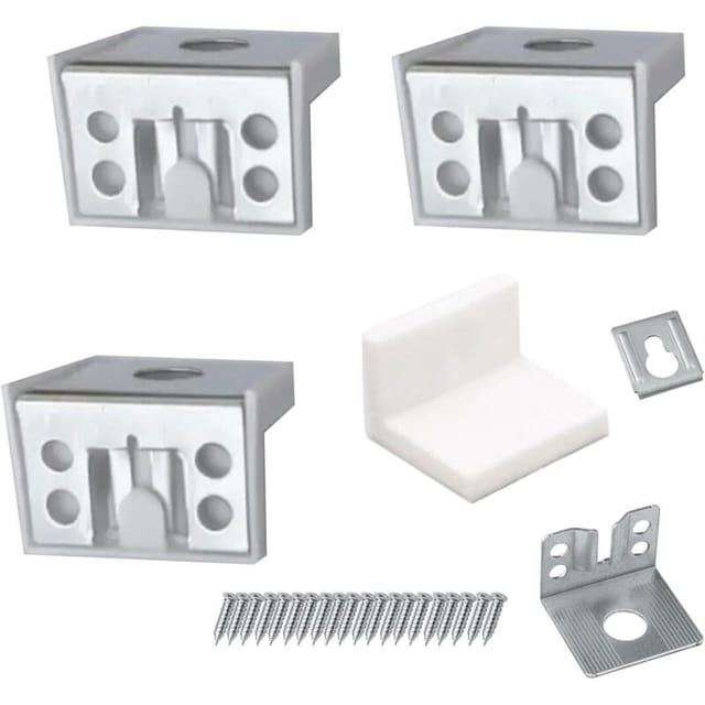 Küchenwandhalterungen, 4 Stück, 5 x 4,6 x 3,5 cm, verstellbare Schrankaufhänger, weiß mit Abdeckung, für wandmontierte Möbel