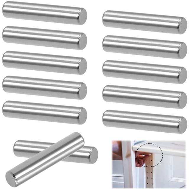 Packung mit 12 zylindrischen Stiften, 6 x 40 mm, aus Edelstahl 304, für Regalböden
