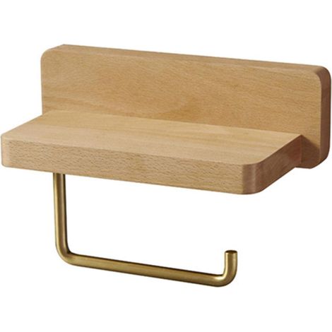Toilettenpapierrollenhalter Aus Holz Mit Ablagefläche – Für Badezimmer, Küche, Wc