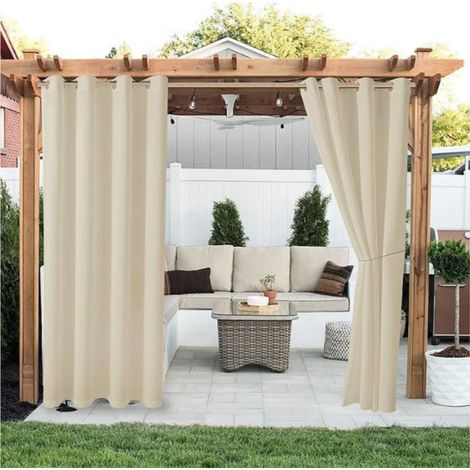 Wasserdichter, Wärmeisolierender Outdoor-vorhang 132 X 182 Cm – Isolierend Und Verdunkelnd – Für Terrasse, Wohnzimmer Und Küche – Schnelltrocknend