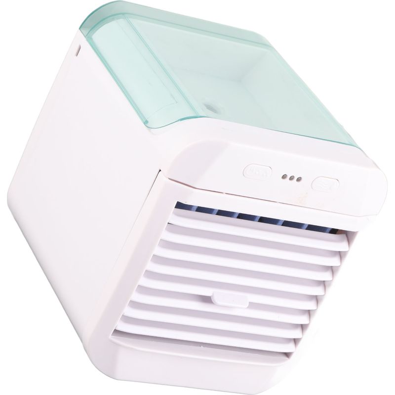 Tragbare Klimaanlage, Mini-ventilator, Luftkühler, 3 Windgeschwindigkeiten, Usb-betriebener Tisch-luftbefeuchter, Blaues Nachtlicht