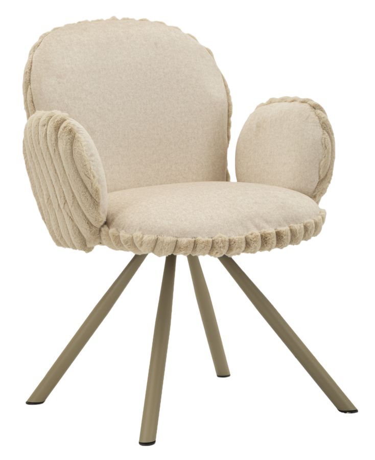 Stoccolma Stuhl -b-creme Set Aus 2 Stück Cm 64x68x83 (sitzhöhe 45 Cm)