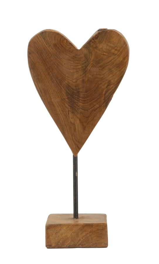 Teak-herzskulptur 15x10x35 Cm (universitäten - Keine Massenfertigung)