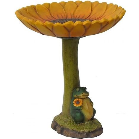Vogelbrunnen Aus Kunstharz Im Rustikalen Stil, 20 X 16,5 Cm