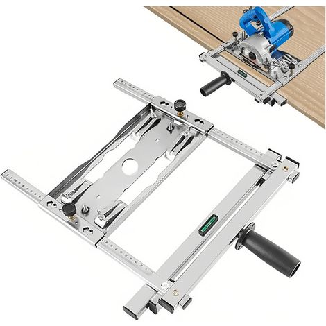 Doppelte Führungsschiene Für Holzpositionierung, Schneidführung, Edelstahlrahmen, Universelle Kompatibilität, Mit Messskala.