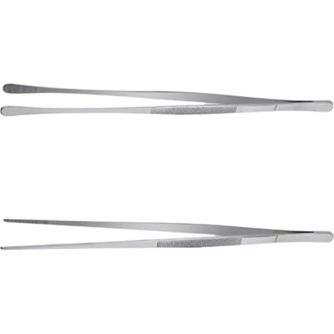 Set Mit 2 Küchenzangen Aus Edelstahl, 30 Cm Lang, Zum Grillen Und Braten Von Fleisch. Lieferung Per Dhl.