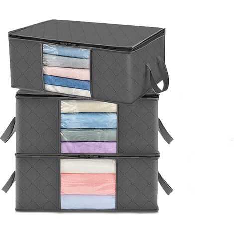 3er-set Aufbewahrungsbeutel Für Kleidung, 35 L, Faltbare Aufbewahrungsbox Für Unter Das Bett, Bettbezug, Vakuumbeutel, Robustes Material, Transparentes Fenster, Geeignet Für