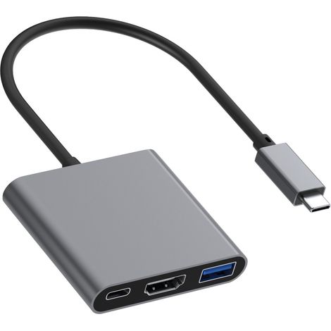Usb-c-zu-hdmi-adapter – 3-in-1 – 4k Hdmi – Usb 3.0 – Usb-c-ladefunktion – Höchste Qualität