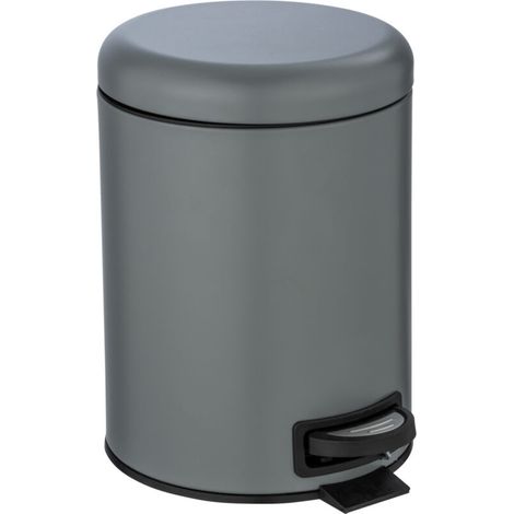 Leman Treteimer Für Bad, Wc Und Büro, 5 Liter Fassungsvermögen, Edelstahlgrau, 21 X 24 X 28 Cm