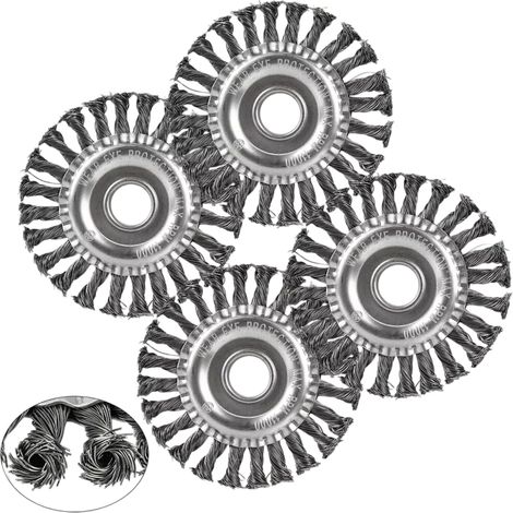 2/4x Drahtbürste Für Winkelschleifer, Geflochtene Scheibenbürste Ø125 Mm X 22 Mm