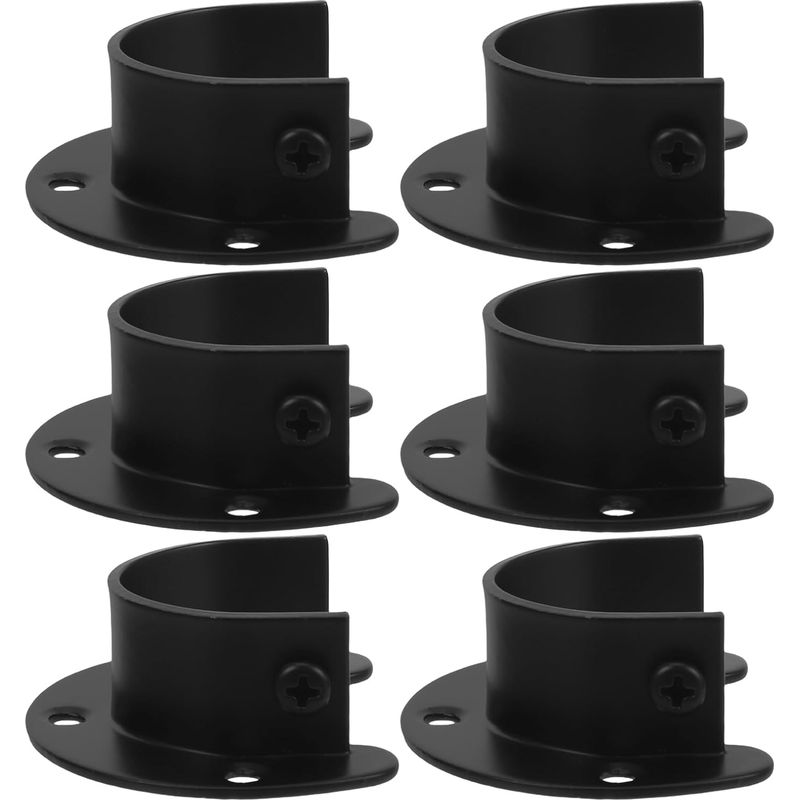 Kleiderstangen-set, 6-teilig, Aus Schwarzem Edelstahl