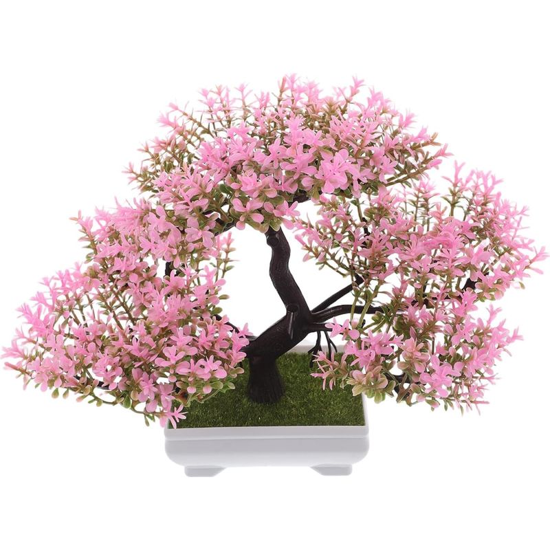 Künstlicher Kirschblüten-bonsai In Einem Tragbaren Topf