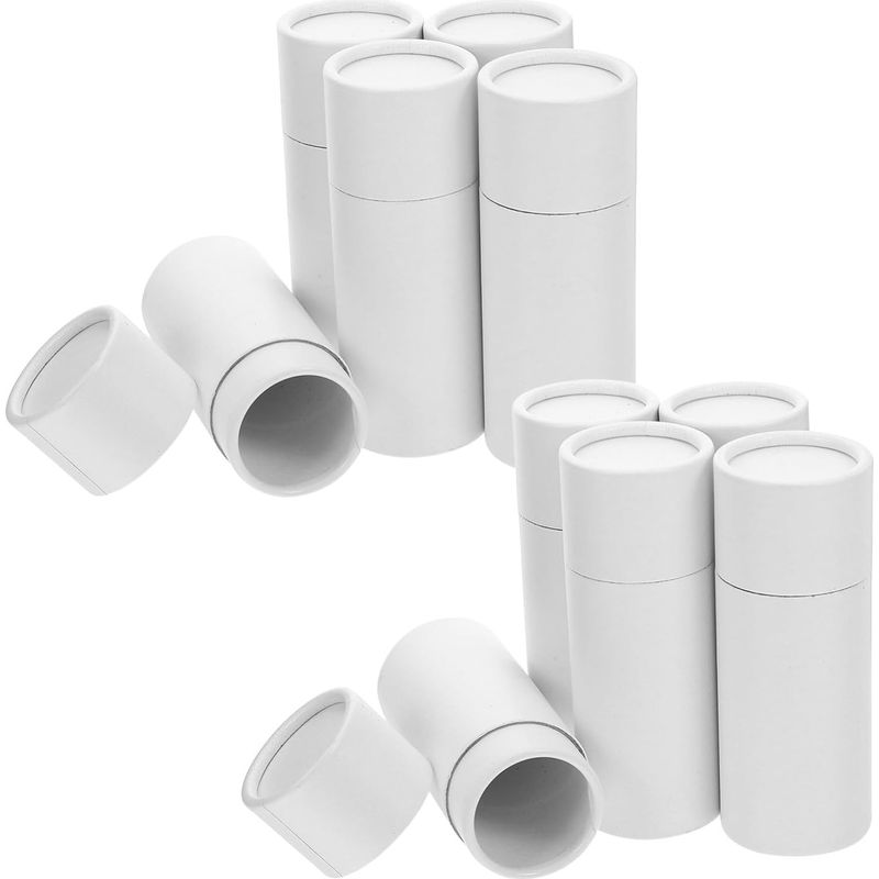 Runde Aus 10 Zylindrischen Teeröhrchen Aus Weißem Kraftpapier