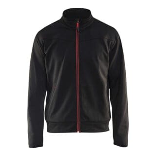 Blaklader - Blakläder Sweatjacke Service Plus, schwarz / rot, Unisex-Größe: m
