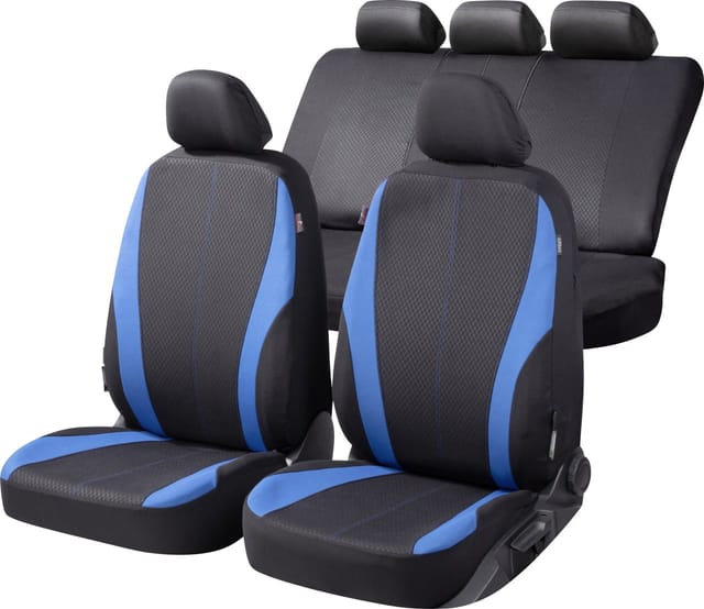 Walser - Autositzbezug Dundee Collection Basic Komplett-Set schwarz-blau Sitzbezug