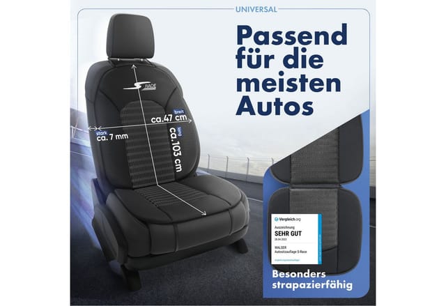 Pkw Sitzauflage S-Race, Auto-Sitzaufleger schwarz