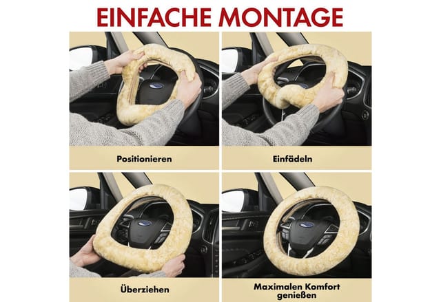 Carcomfort - Lammfell Lenkradbezug anthrazit