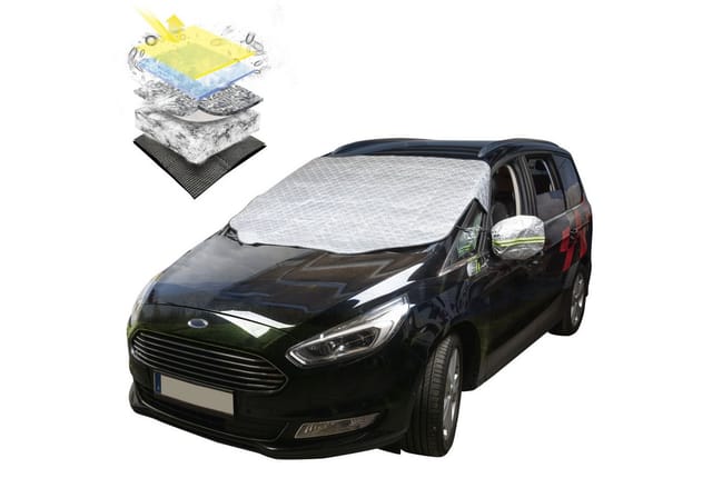 Walser - Premium Thermoscheibenschutz mit Seitenspiegelabdeckung, PKW-Frontscheibenabdeckung 157x126 cm