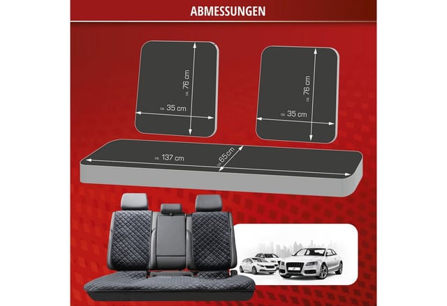Walser - PKW-Sitzaufleger Comfortline Luxor inkl. Anti-Rutsch-Beschichtung, Auto-Sitzauflage für 1 Rücksitzbank