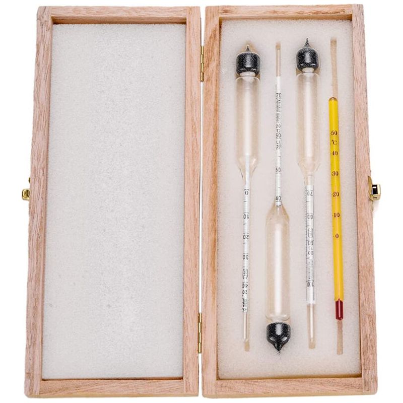 Taishengda 3-teiliges Alkoholmeter-set Mit Thermometer 0-100 % Vol. – Hydrometer Zur Messung Des Alkoholgehalts Von 0-40 / 40-70 / 70-100 Vol. % Für Spirituosen, Whisky, Wodka Und Brandy