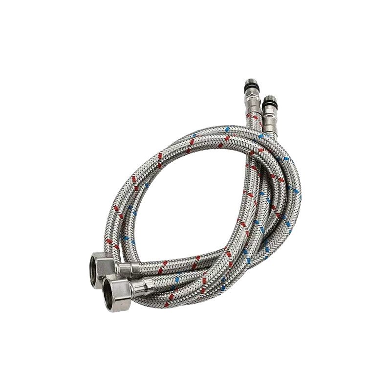 Taishengda 80 Cm Flexibler Wasserschlauch Für Wasserhahn, Warm- Und Kaltwasser, Rot Und Blau, Edelstahl 304, 2er-pack