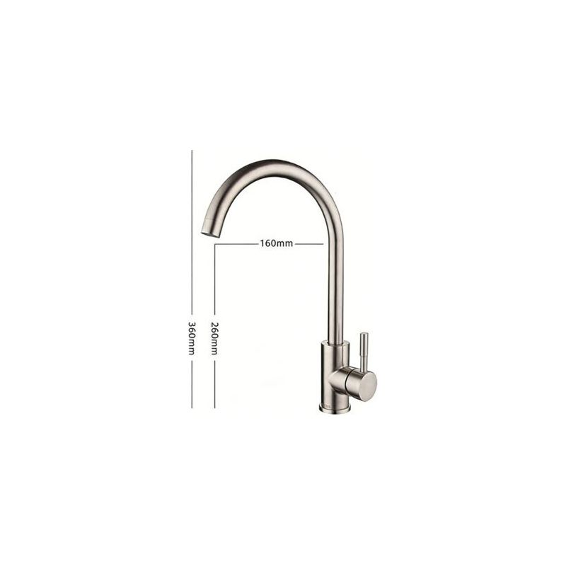 Taishengda Küchenarmatur Mit Warm- Und Kaltwasseranschluss, Multifunktionsarmatur Aus Edelstahl 304 (gebürstete Oberfläche, Großer Winkel), Inklusive 60-mm-anschlussschlauch