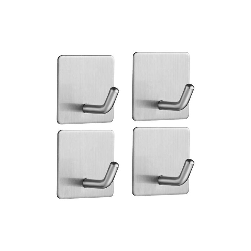 Taishengda Klebehaken, 4-teiliges Set Wandhaken Aus Edelstahl, Kein Bohren Erforderlich, Handtuchhalter Mit Klebefläche, Haken Für Bad, Wohnzimmer Und Küche – Mattsilber