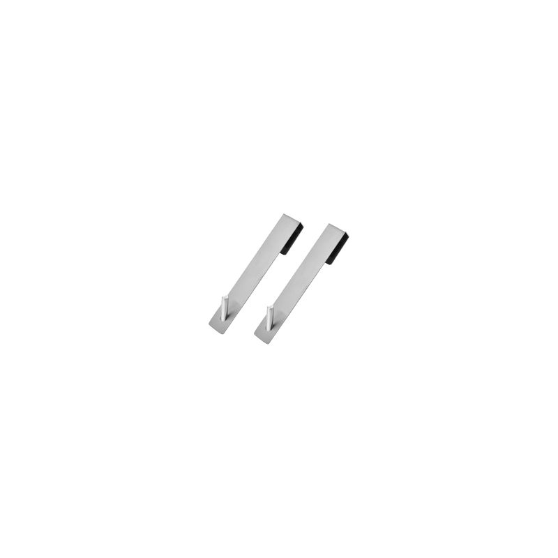 Taishengda Set Mit 2 Langen, Einfachen Haken Für Glastüren, Edelstahl, Kein Bohren Erforderlich, Handtuch- Und Kleiderständer Für Badezimmer, Silber, 16 X 2,5 Cm