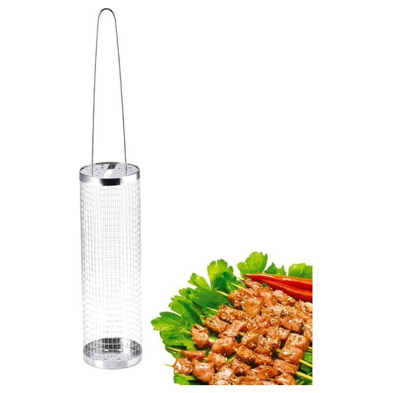 Taishengda Outdoor-küchenständer Mit 360° Drehbarem Grillrohr, Drehbarem Grillrohr Zum Grillen, Stahlrohrwanne Und Herausnehmbarem Gemüsekorb