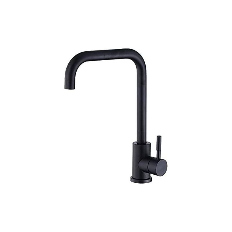 Taishengda - Professionelle Küchenarmatur Aus Schwarzem Edelstahl 304 Mit Warm- Und Kaltwasseranschluss, Erhöhtem Auslauf Und 360°-schwenkfunktion.