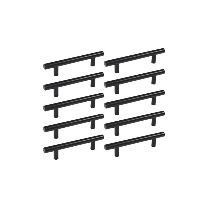 Taishengda Set Mit 10 T-griffen Für Küchentüren Aus Schwarzem Edelstahl, 160 Mm