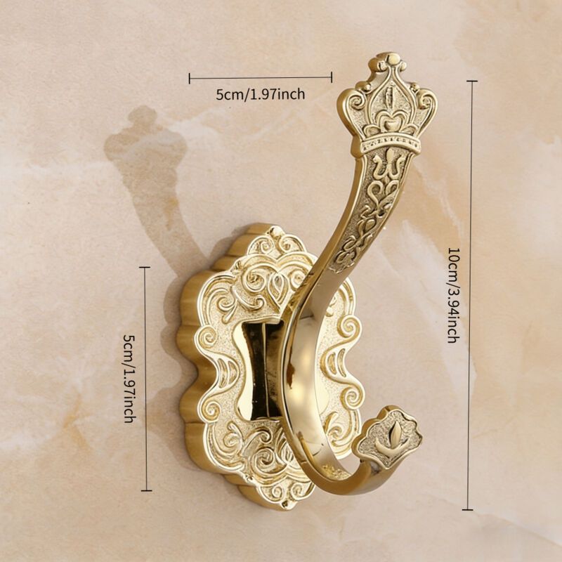 Taishengda – Set Aus Drei Vergoldeten Kronenhaken Mit Antik-finish, Inklusive Befestigungsschrauben. Für Handtücher, Schlüssel, Taschen, Hüte Und Bademäntel.