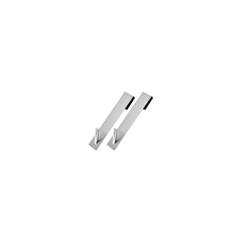 Taishengda Set Mit 2 Länglichen, Einfachen Haken Für Glastüren, Rostfreier Edelstahl, Kein Bohren Erforderlich, Handtuch- Und Kleiderhaken, Silber, 17,7 X 3 Cm