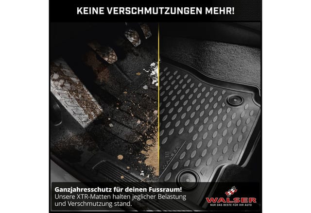 Walser - Gummimatten xtr für vw Multivan T5 04/2003-08/2015, vw Multivan T6 04/2015-2019