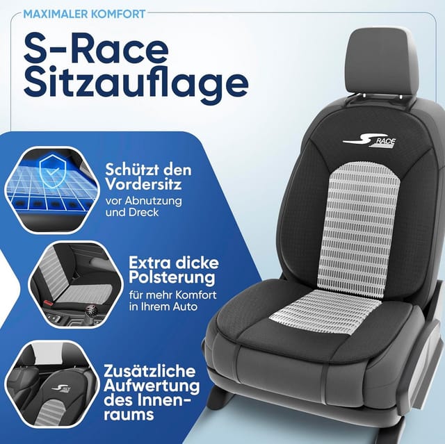 Pkw Sitzauflage S-Race, Auto-Sitzaufleger gelb