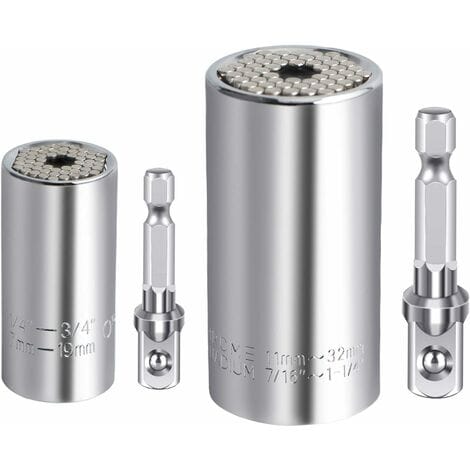 Universal-Steckschlüssel-Set, 7–19 mm, 11–32 mm, Bohrer-Stecknuss, Universalschlüssel, Mehrhandwerkzeug, Universal-Steckschlüssel