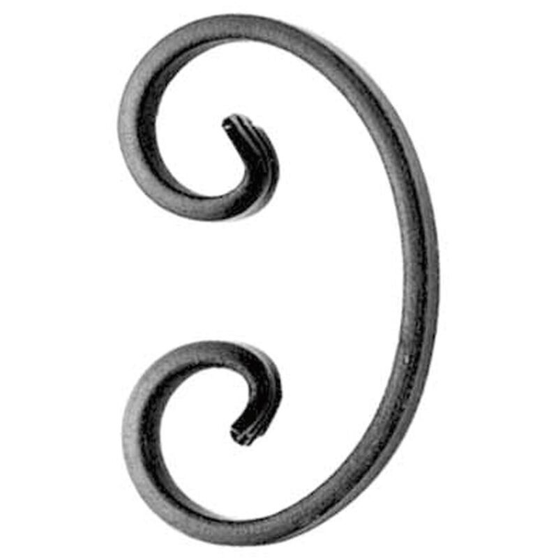 Iam Design - Geländerstab Element C-Schnecke 75x120mm - Stabspitze für Treppengeländer, Schmiedeeisen