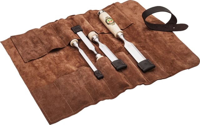 Stechbeitelsatz 4-tlg. ledertasche 10-16-20-26 - Kirschen