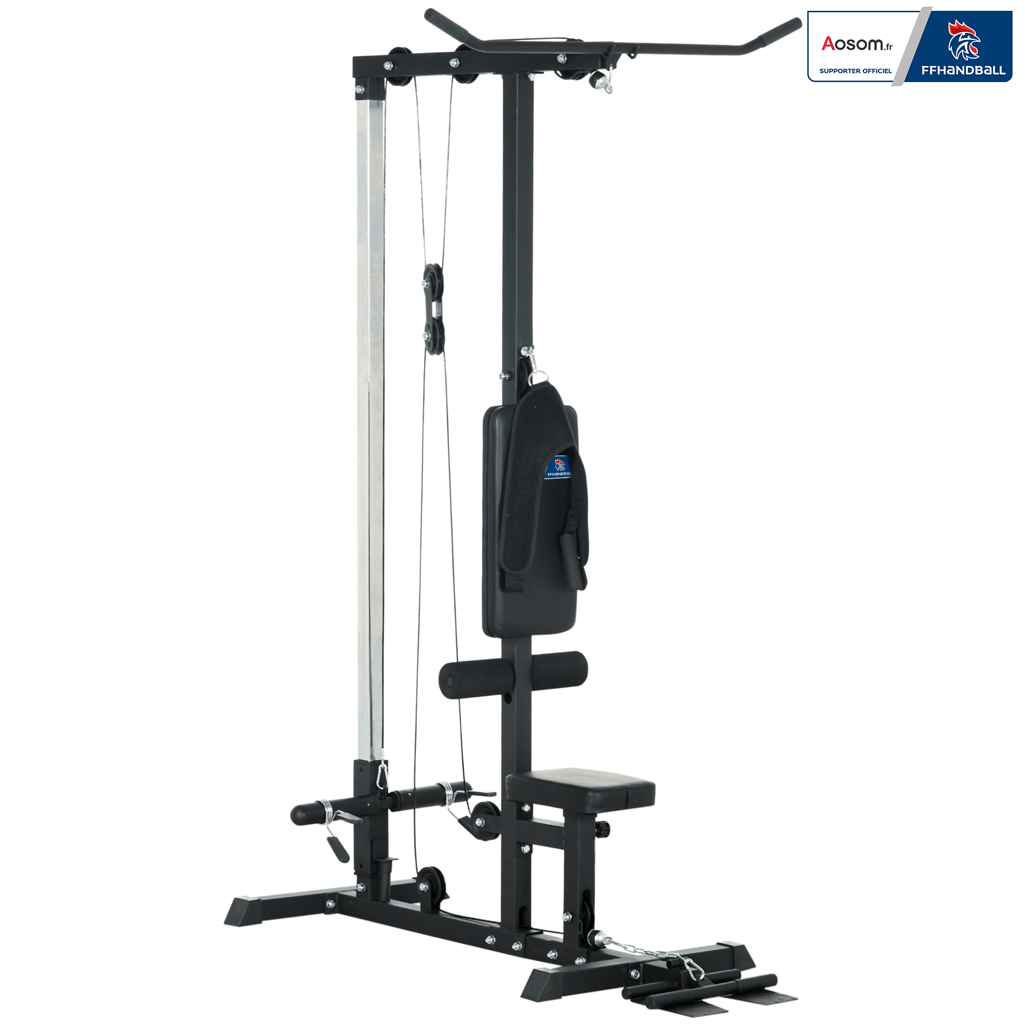 Krafttrainingsstation – .fr X Ffhandball – Seilzugstation, Brustzug, Hantelbank