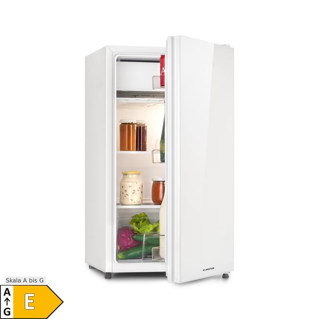 Klarstein Luminance Frost Kühl-Gefrier-Kombination - freistehender Kühlschrank, Glasfront, geräuscharm, ca. 45 x 84 x 48,5 cm (BxHxT), 91 Liter