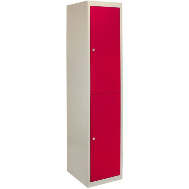 Monster Shop - 1x Schließfachschrank Spind Metallschrank Stahlschrank Umkleide Rot 2-türig