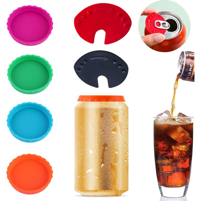Dosendeckel, 6er-set, Staub- Und Auslaufsicher Dank Silikondichtung. Ideal Für Gartenpartys, Schützen Sie Ihre Getränke (bier, Limonade Etc.) Vor Staub Und Auslaufen.