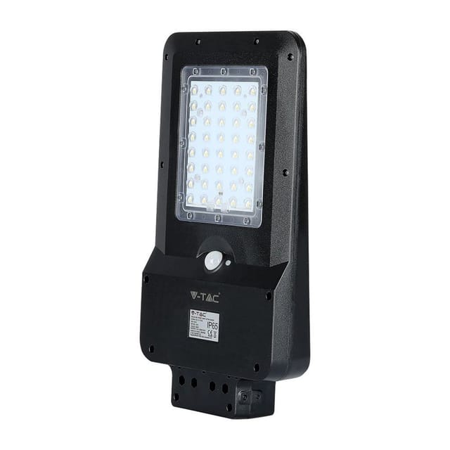 V-tac - 15W led Straßenlaterne Solarpanel Akku Bewegungsmelder Kaltweiß IP65