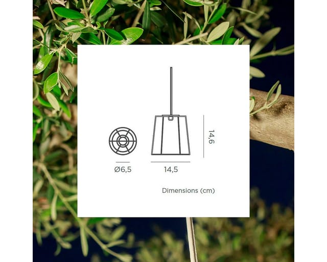 Conta mini - Dekorative Seilpendelleuchte mit wiederaufladbarer Glühbirne und Fernbedienung. Grün