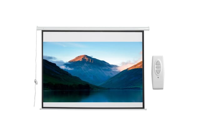 Beamer Leinwand 171 x 130 cm 84 Zoll 4:3 hd 4K Projektionsleinwand Elektrische Motor Leinwand mit Fernbedienung für Heimkino oder Präsentationen Weiß