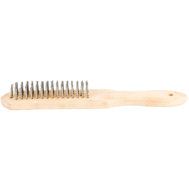 4-reihige Drahtbürste, Holzgriff